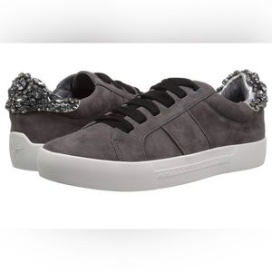 Joie Darena Suede Grey Crystal Sneakers Size 6.5 / 36.5